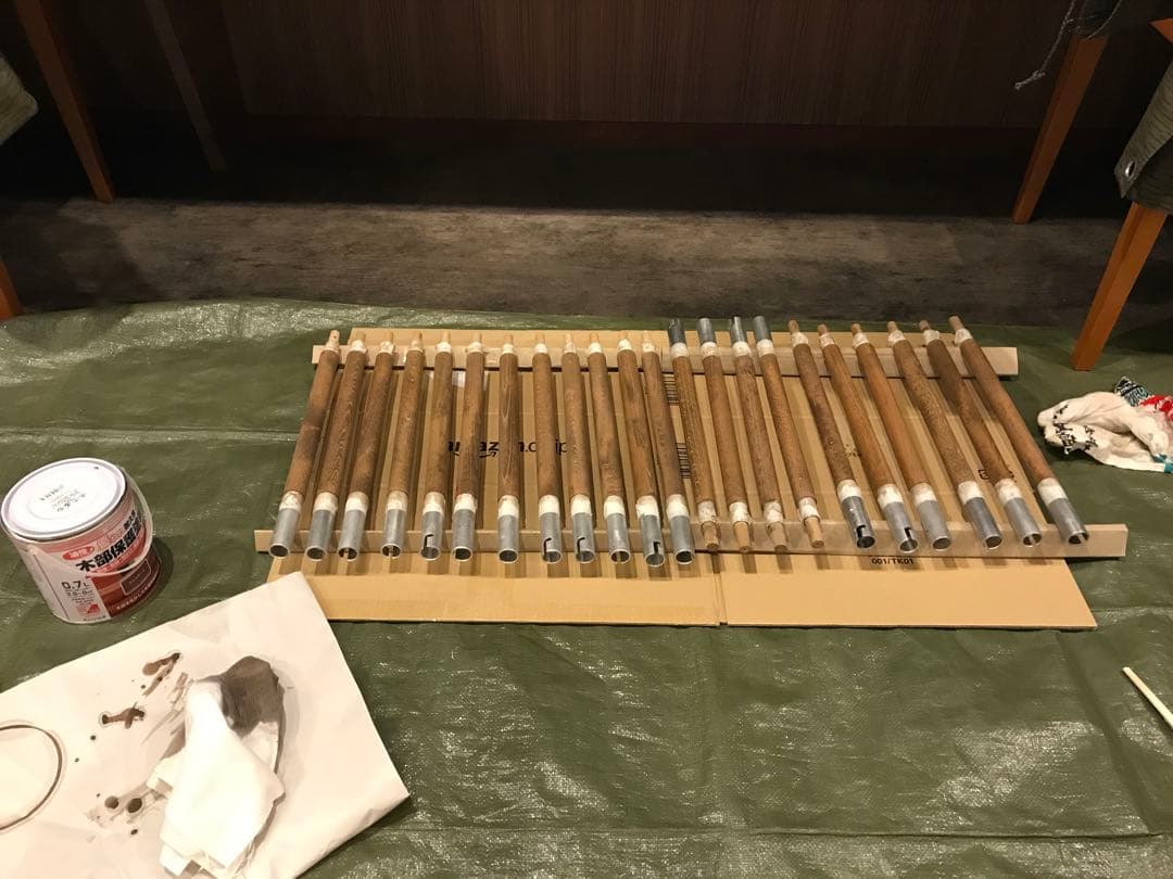 東ドイツ軍幕　4枚　デッドストック品　洗浄済　ワックス処理済　ポール、ペグセット