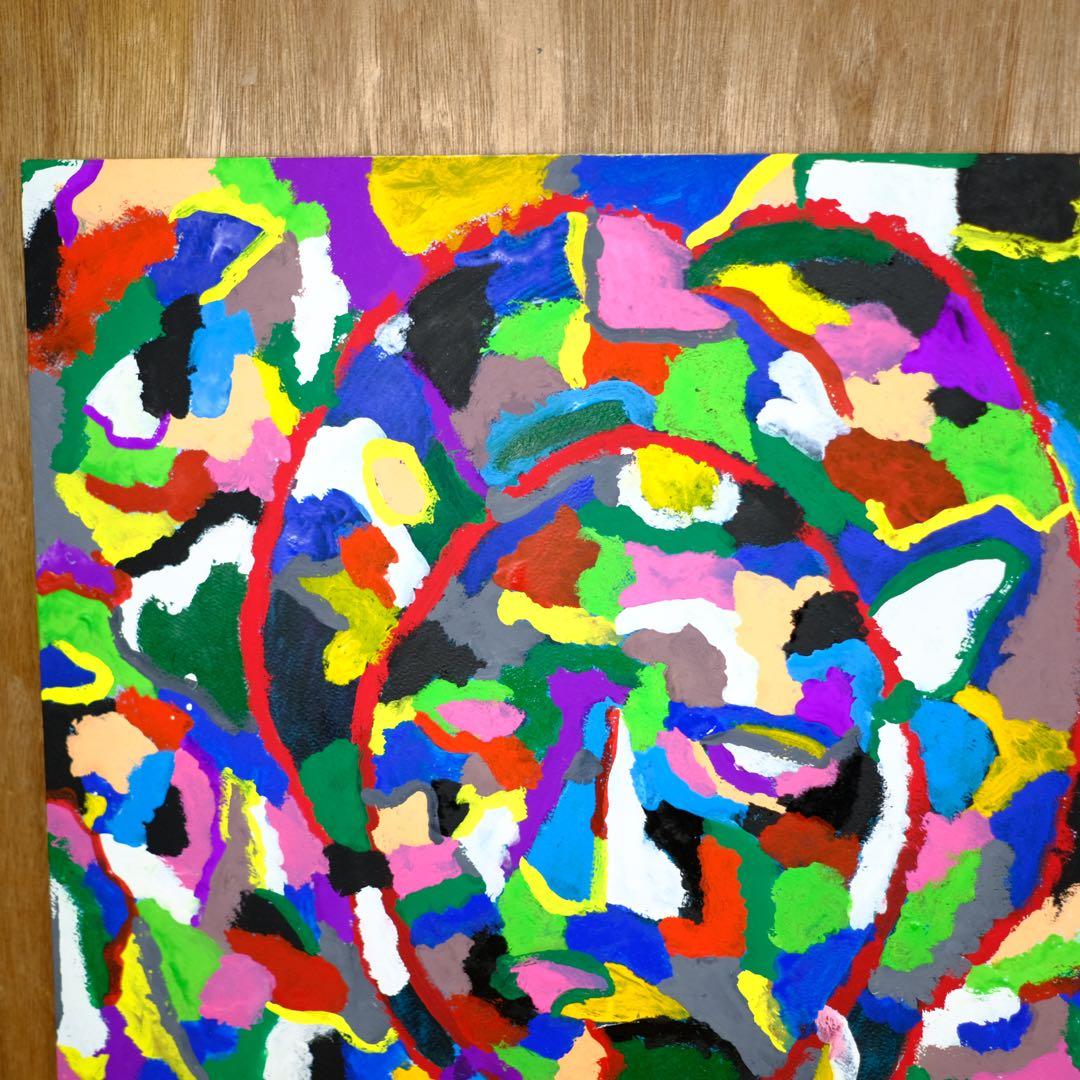 アンティーク　レディメイド絵画作品　カラフル　アート　油絵　オブジェ　古道具