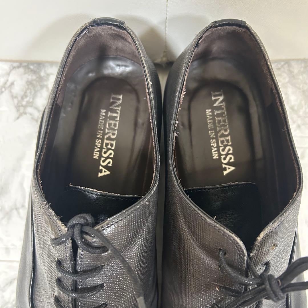 INTERESSA ドレスシューズ　スペイン製　27.0 斜め切り替えシュリンク