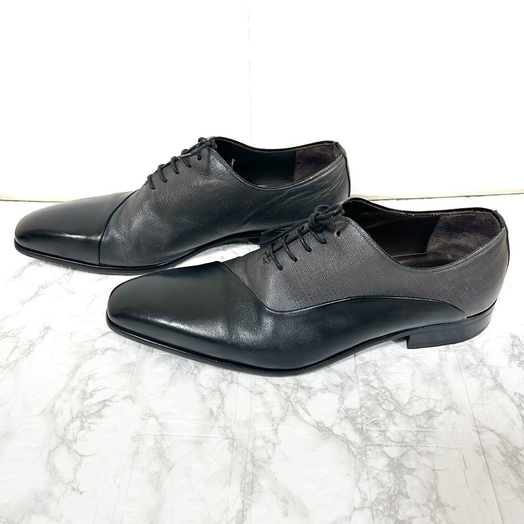 INTERESSA ドレスシューズ　スペイン製　27.0 斜め切り替えシュリンク