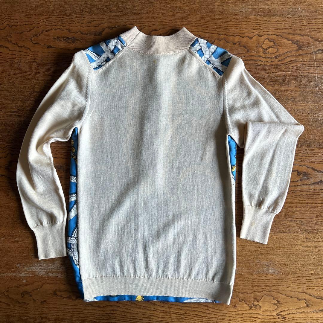 【希少】Vintage HERMES ビンテージエルメス シルク切り替えニット