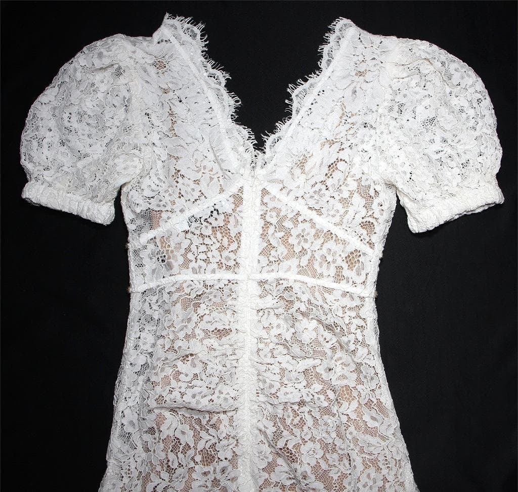 m*様 セルフポートレイト ワンピース ペプラム レース UK8 未使用 結婚式