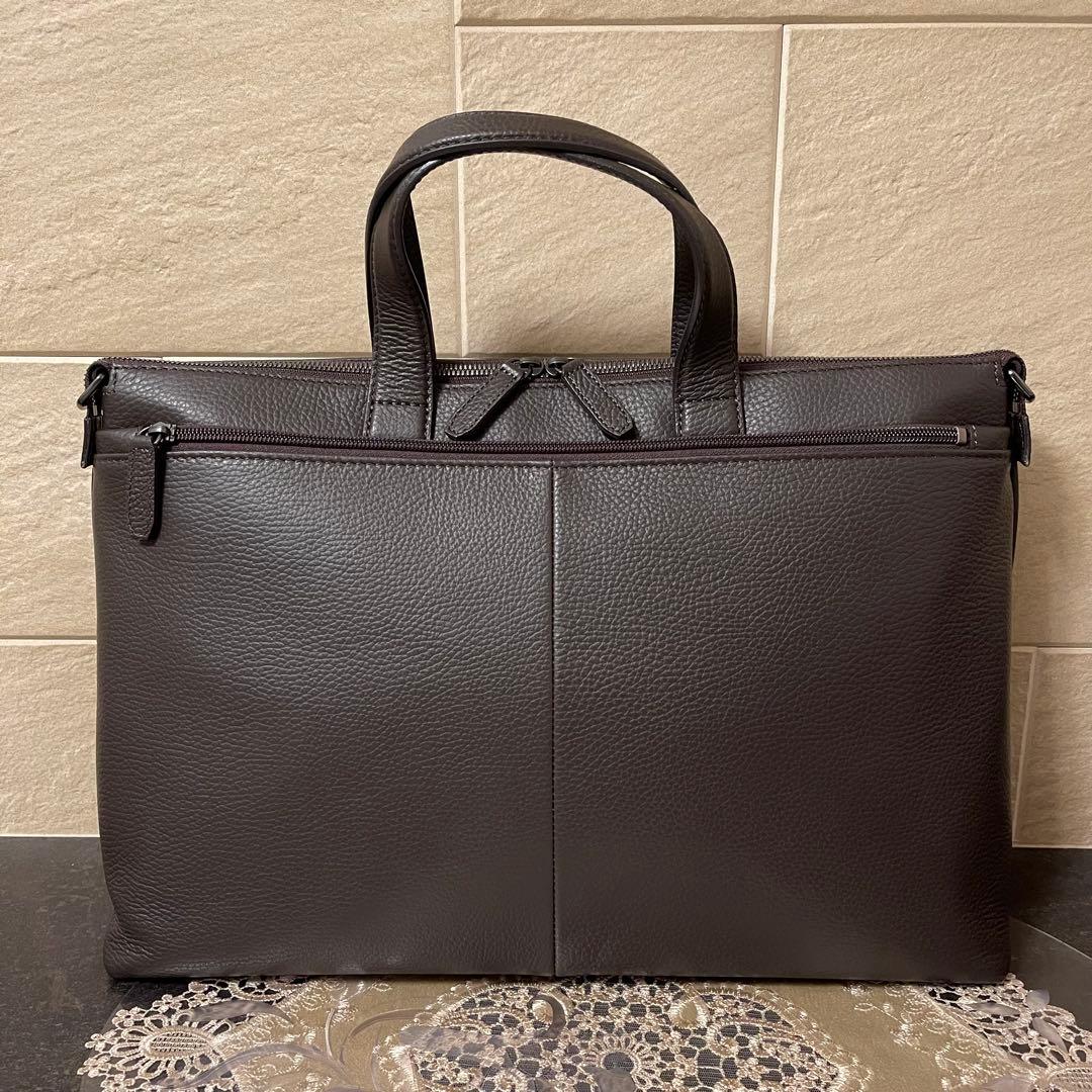 【新品】FUJITAKA レザービジネスバッグ チョコ　51,700円
