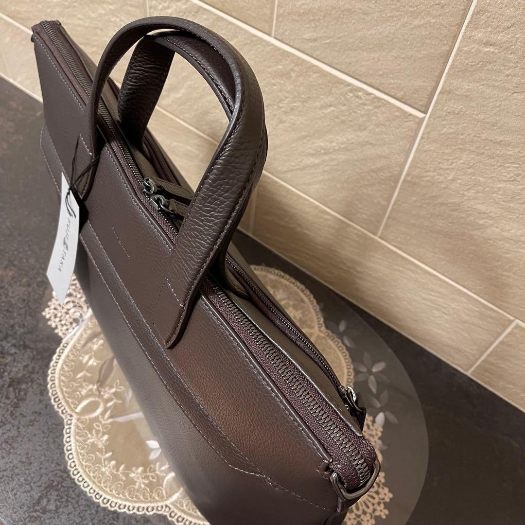 【新品】FUJITAKA レザービジネスバッグ チョコ　51,700円