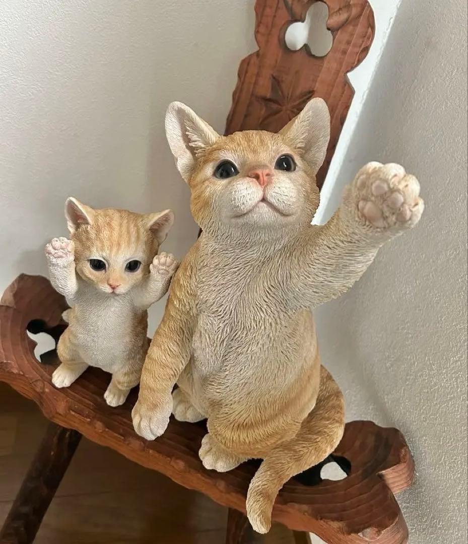 猫 置物 ガーデニング 雑貨 ガーデン オーナメント オブジェ セット