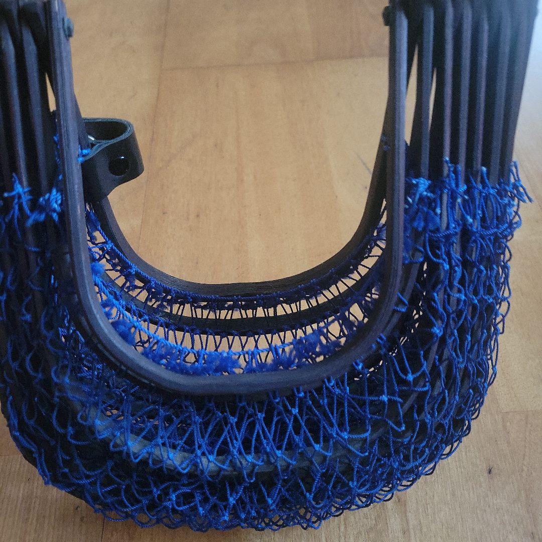 竹網　折り畳みかごバッグ　竹籠バッグ　竹網バッグ　ヴィンテージ　竹　網