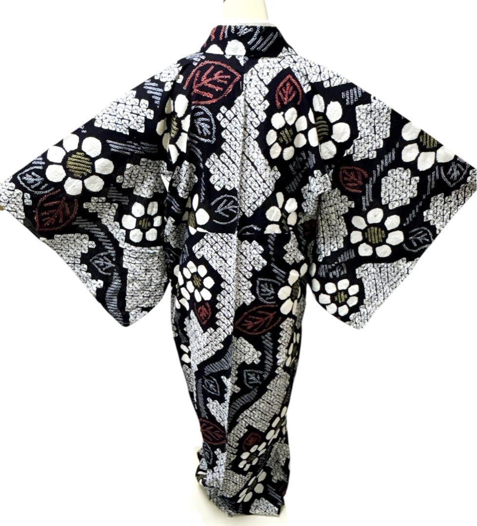 A61有松鳴海絞り 高級浴衣 綿　手縫い仕立て　仕付け糸　美品