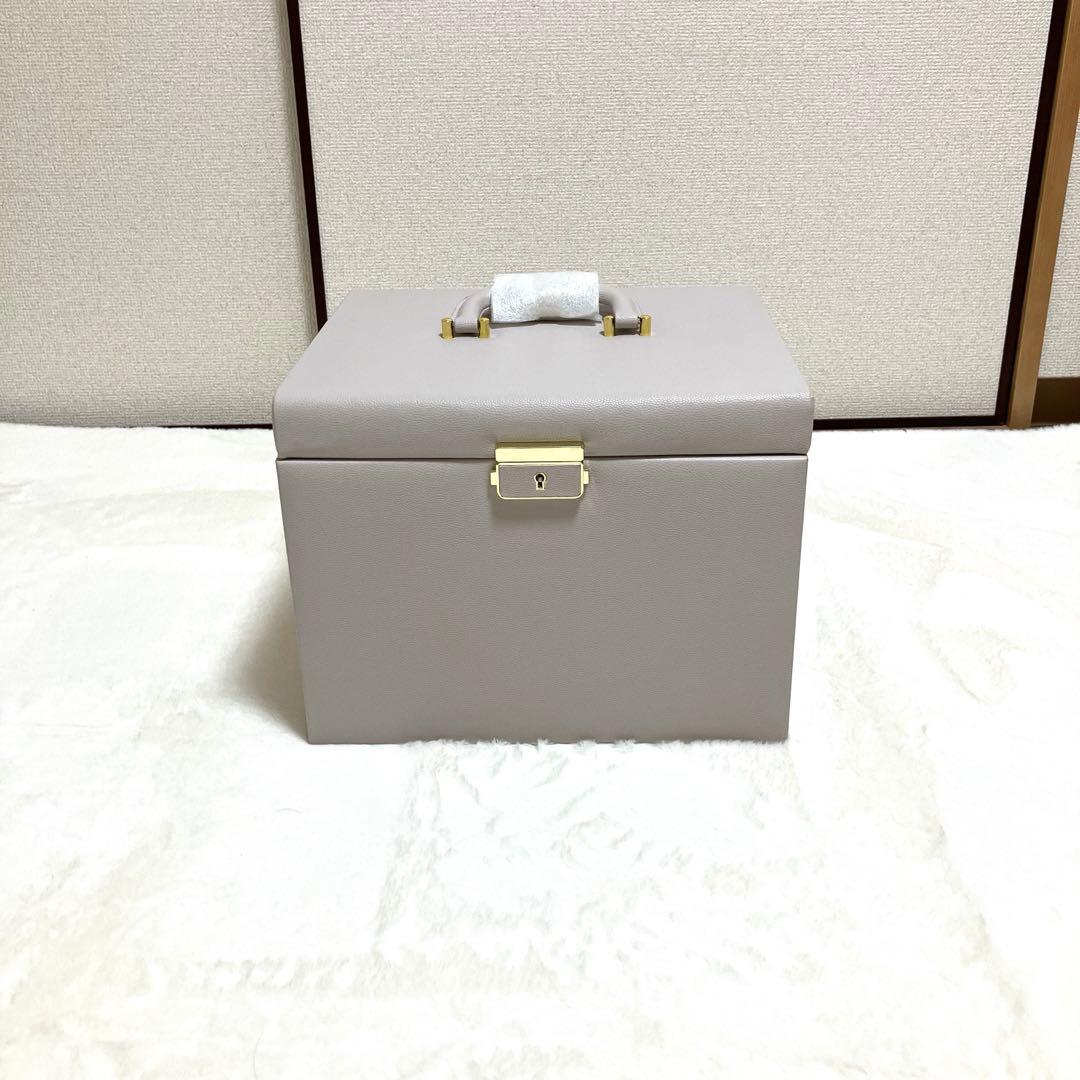 【新品未使用】グレー5層鏡面蓋 大容量 ジュエス宝石時計ブレスレット収納BOX
