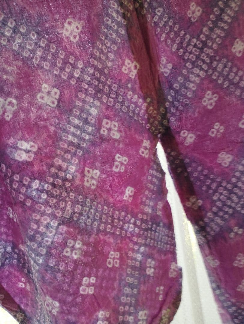 絞り浴衣 紫 ピンク Lサイズ～ 観劇 LIVE 有松鳴海絞り 高級