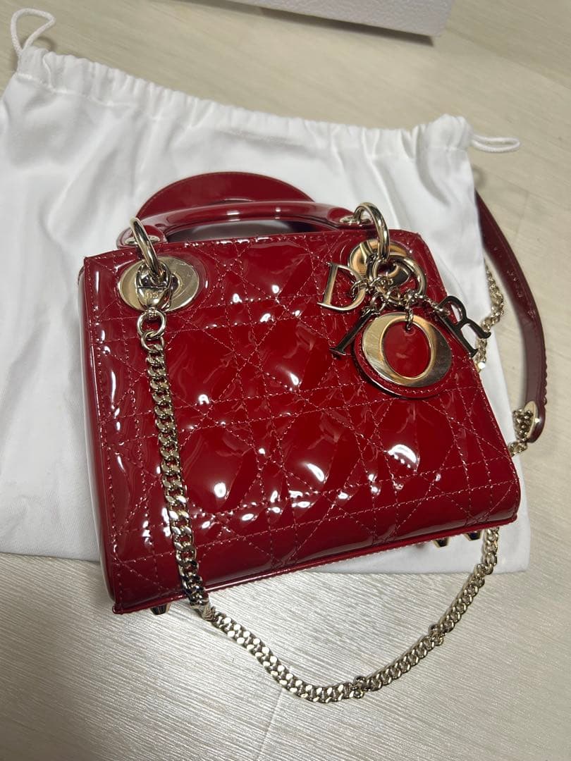 u*可様 Lady Dior バッグ ミニ レッド
