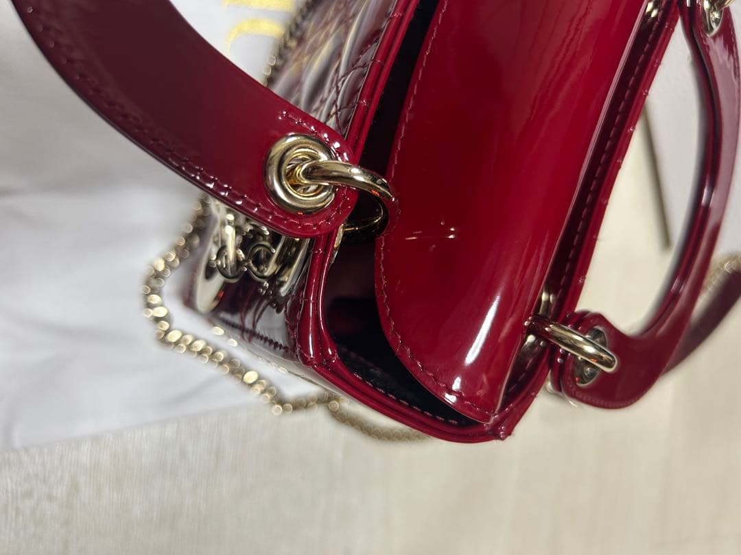 u*可様 Lady Dior バッグ ミニ レッド