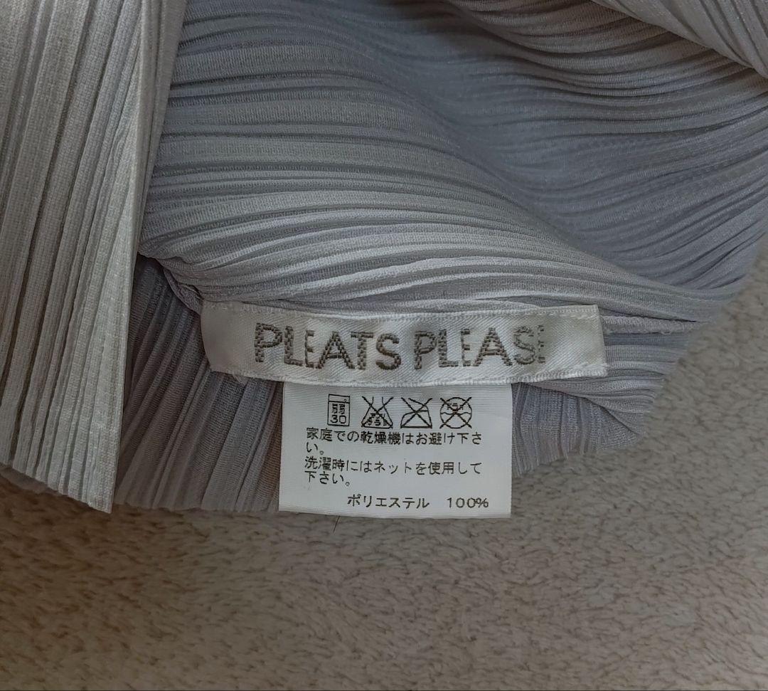 PLEATS PLEASE★プリーツプリーズ長袖シャツブラウス3シルバーホワイト
