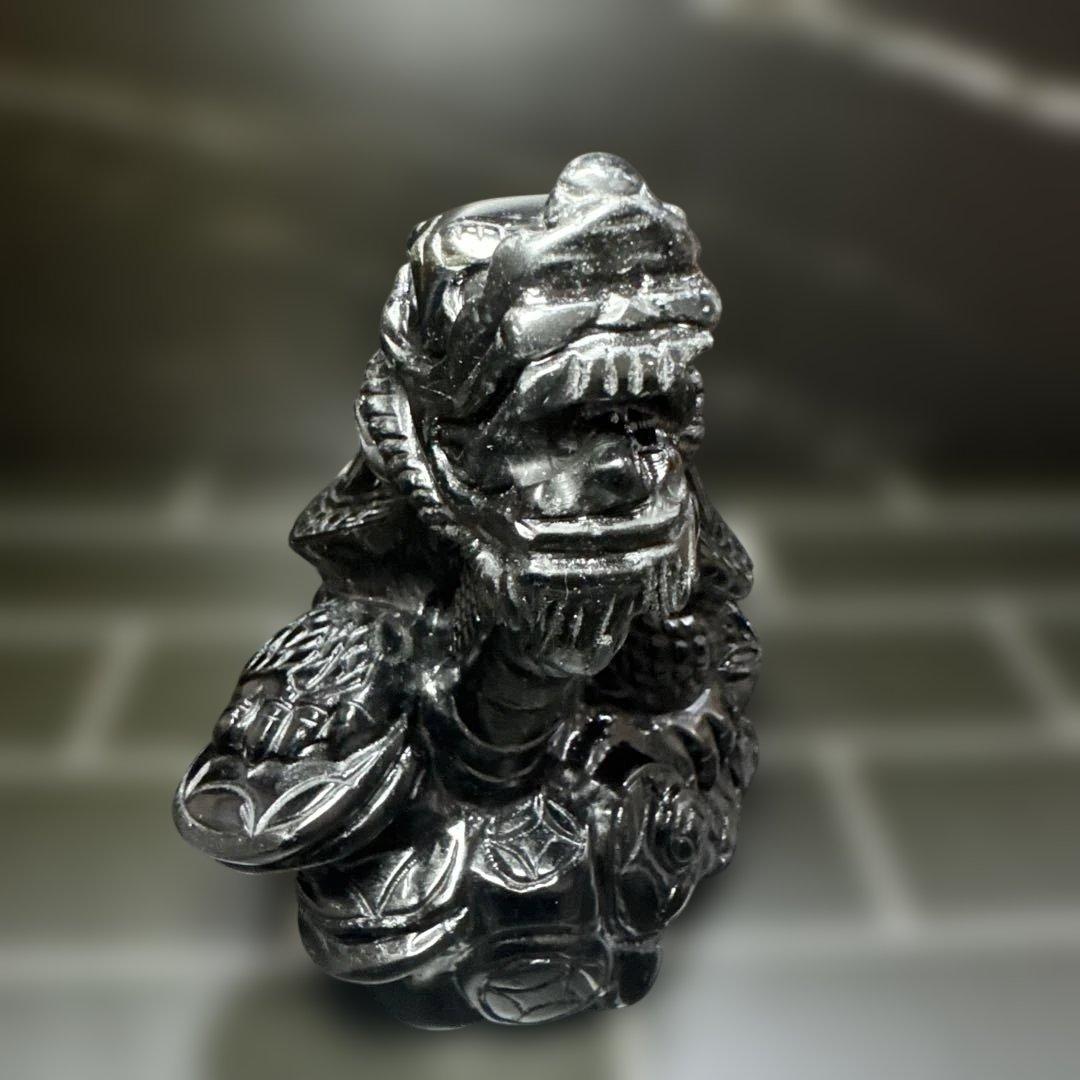 【大型】魔除け　龍亀（ロングイ）　重量2.3kg 黒曜石（オブシディアン）
