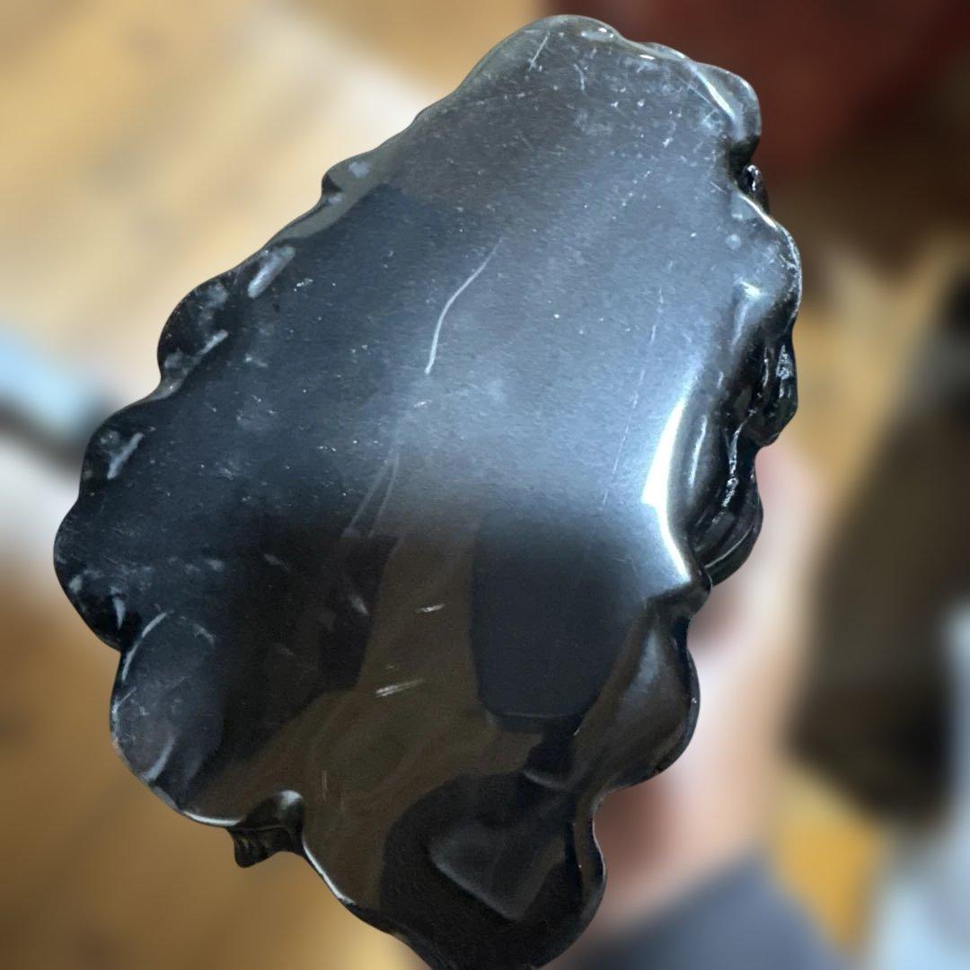 【大型】魔除け　龍亀（ロングイ）　重量2.3kg 黒曜石（オブシディアン）