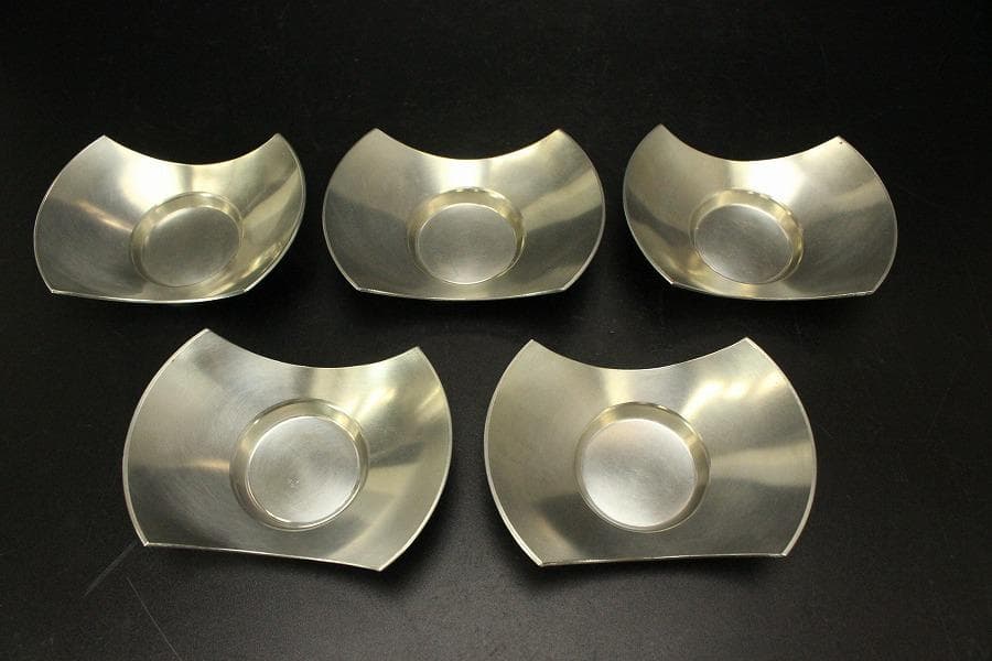 煎茶 蔵苑作 錫 茶入 茶托 瓶敷 まとめて (LC812)