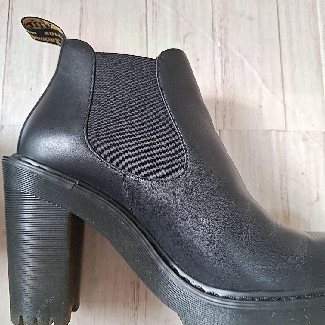 未使用級【23.5】ドクターマーチン ハーストン サイドゴアブーツ 厚底 黒