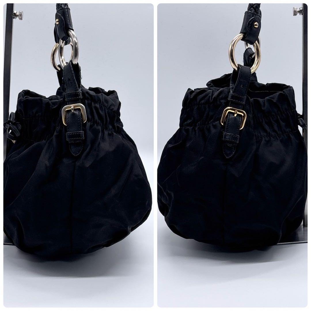 PRADA プラダ ロゴ ナイロン ショルダーバッグ ブラック WS12713