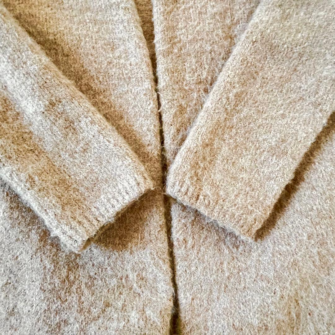 定価75000円✨45R　アルパカ縮繊フードコート　ロング丈　R刺繍フリー