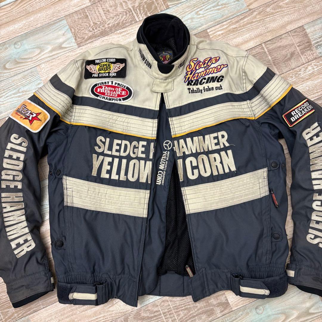 イエローコーン レーシングジャケット ライナー付 XL フェード クッション