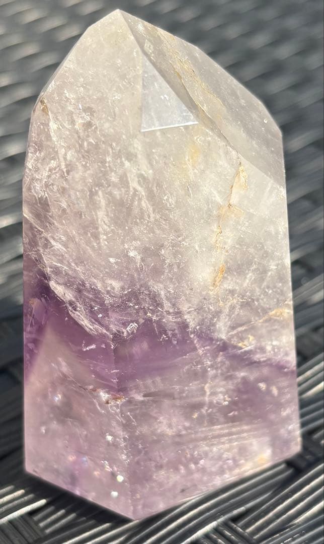 【天然石】希少　虹入り　ファントムアメシスト