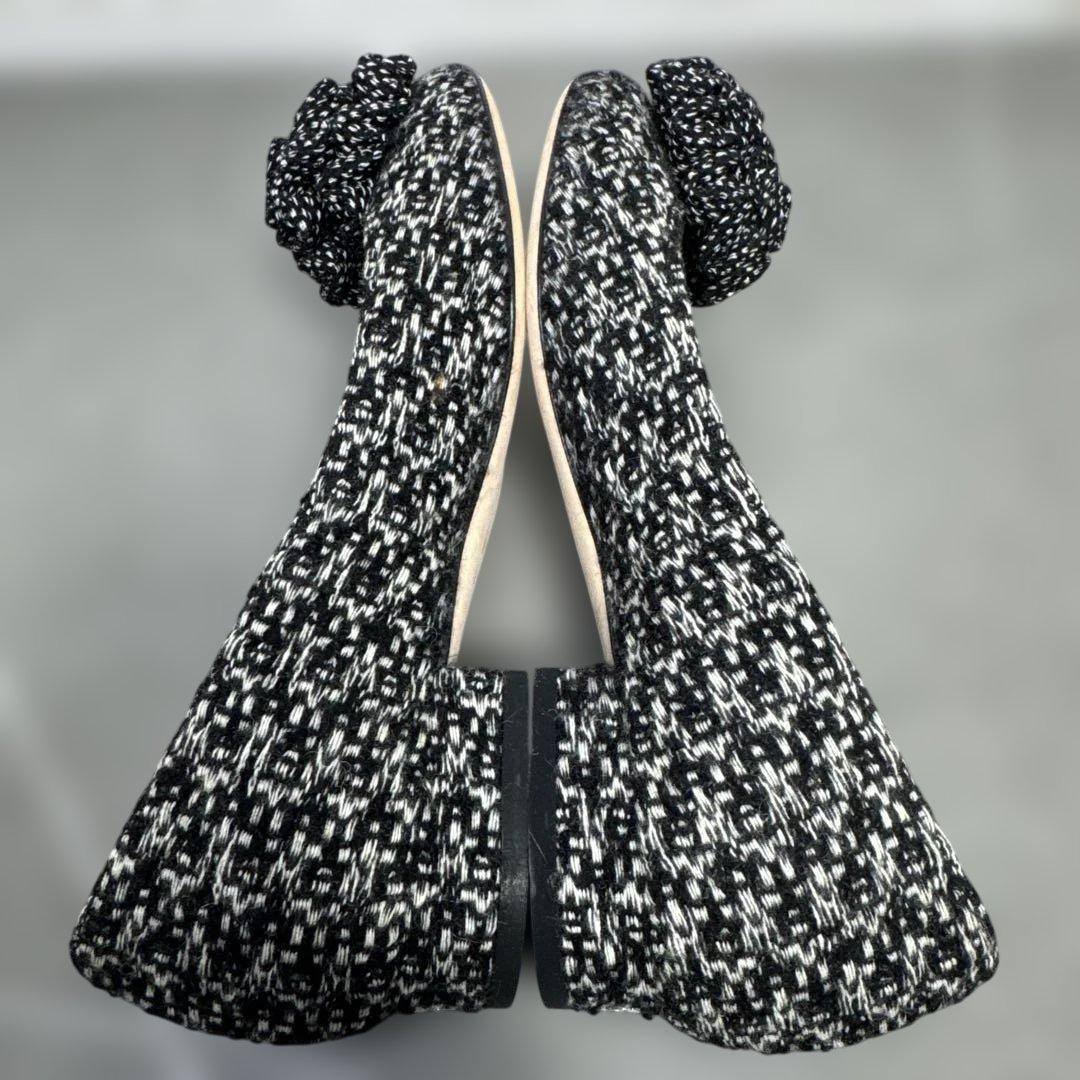 CHANEL シャネル　カメリア　パンプス　ツイード　ココマーク