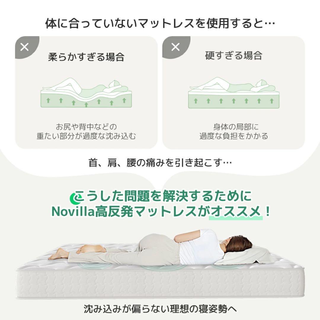 高密度ポケットコイル マットレス クイーン 厚さ18cm 通気性抜群 硬め