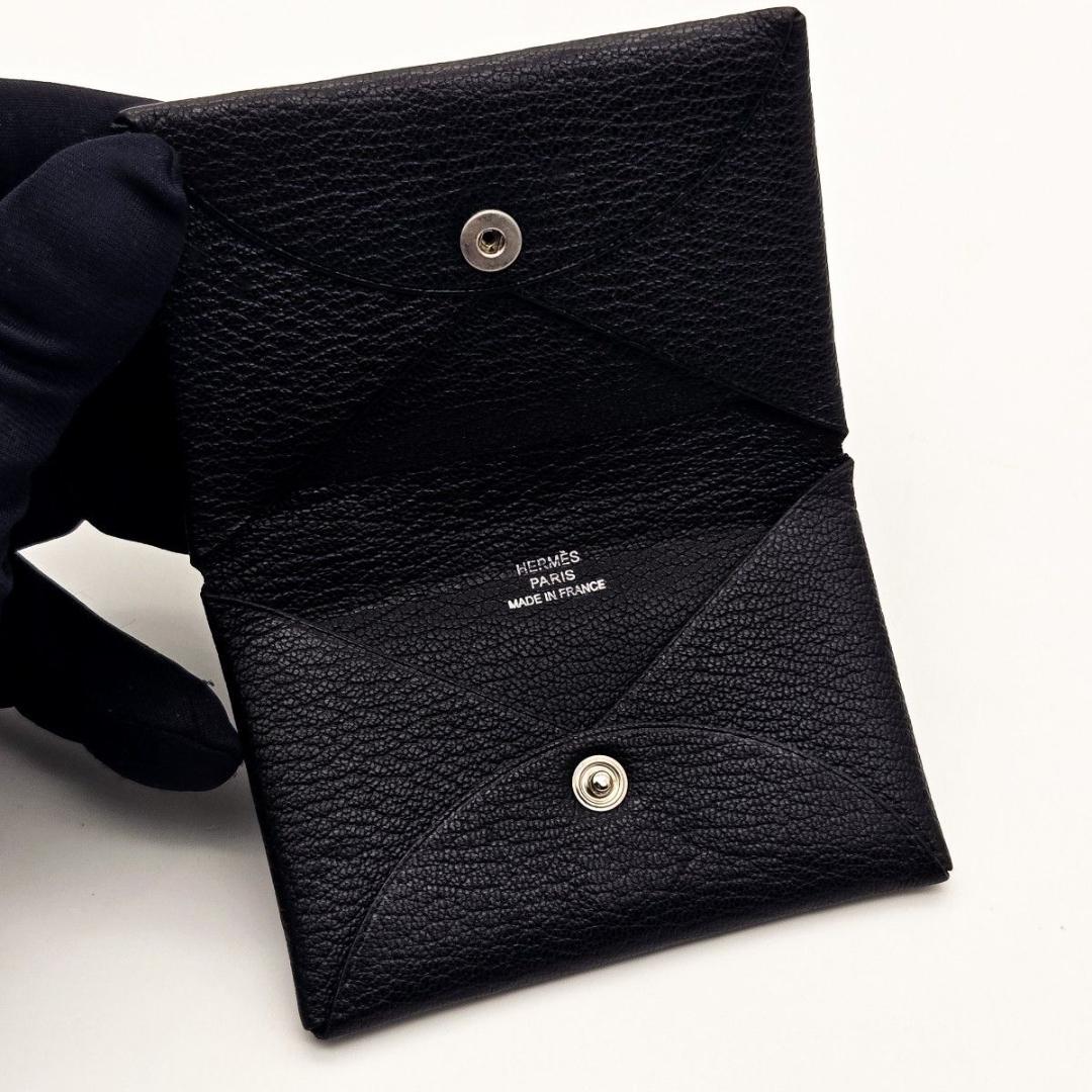 エルメス カードケース カルヴィ ヴェルソ ヴォーエプソン ブラック 名刺入れ