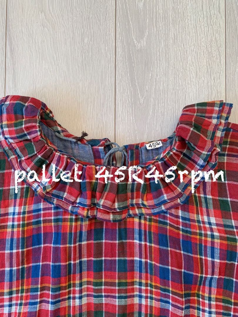 45R45rpm ガーゼ二重織のフリルカラーブラウス