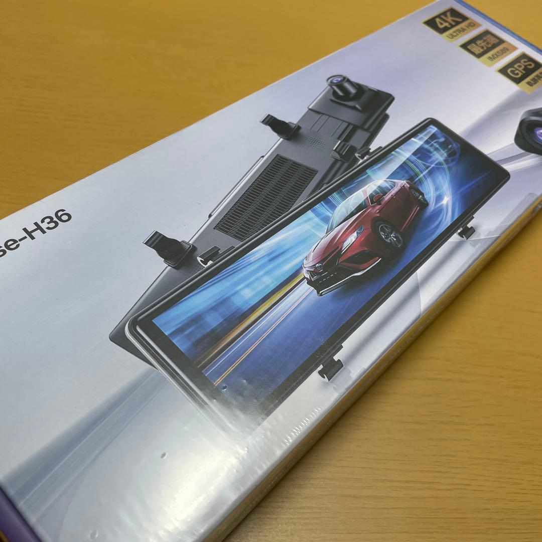 【新品未開封】ドライブレコーダー ミラー型 前後カメラ 12インチ超大画面 4K