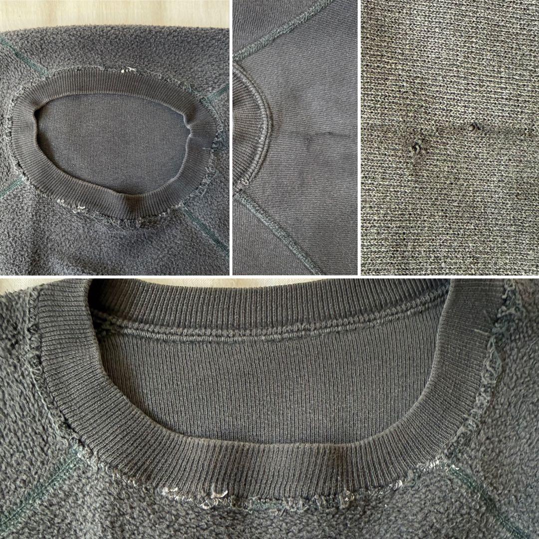 60s Wisconsin ヴィンテージスウェット ブラック カラーフロッキー