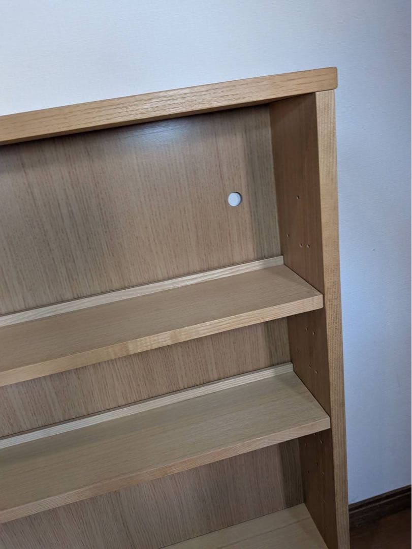 ■送料込■無印良品 木製薄型ラック ワイド小 奥行14cm 本棚 棚