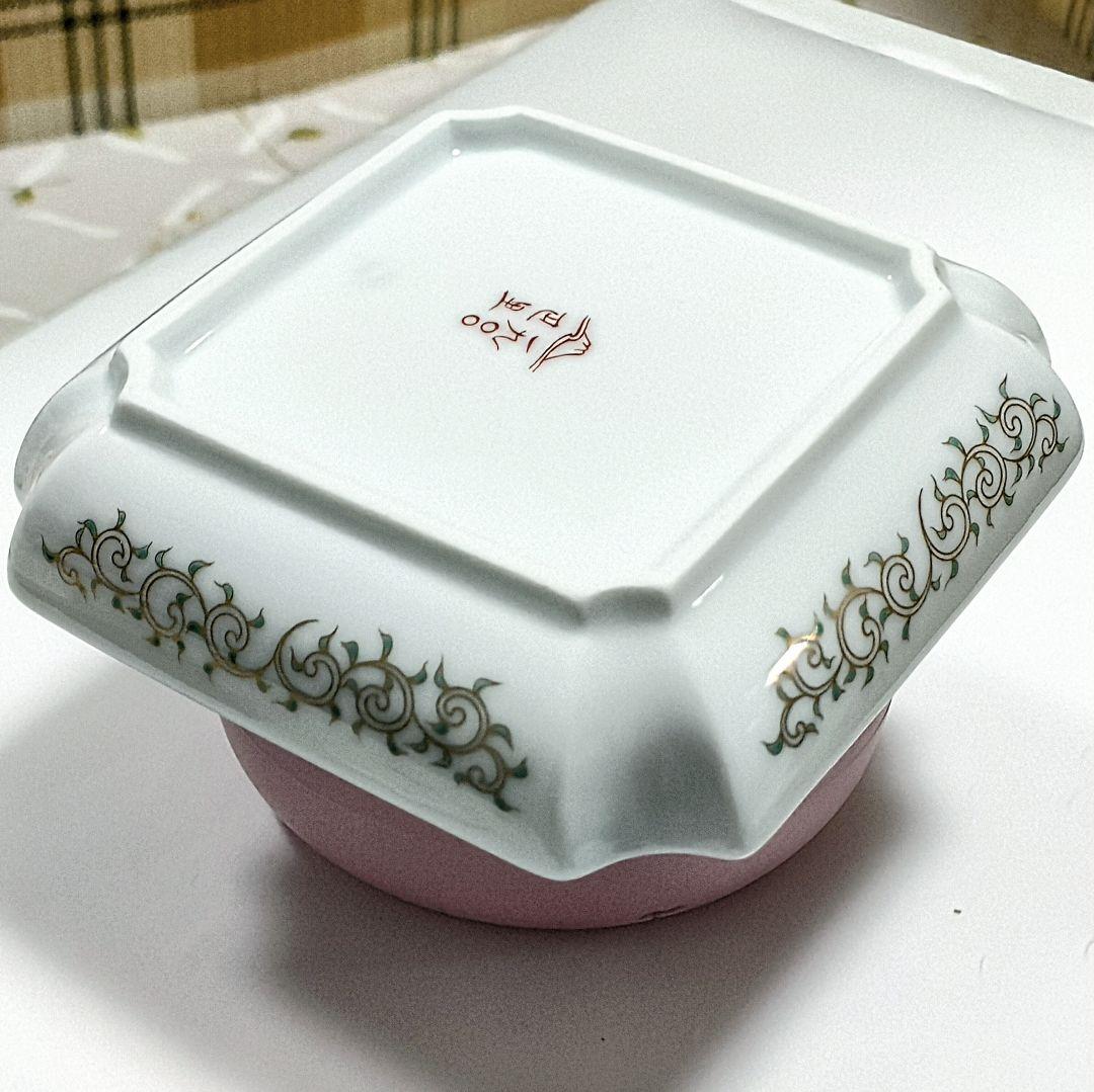 ●5552#1120深川製磁/桐鳳凰紋　角4号 飾皿　3852-145　1003