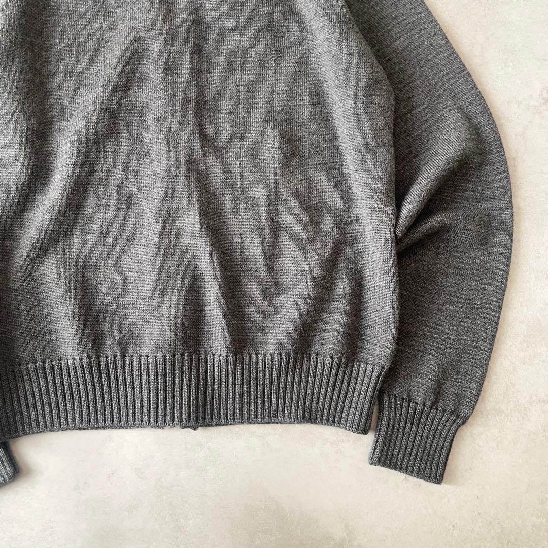 Drumohr ニットパーカー ダブルジップ グレー イタリア製 44 ウール