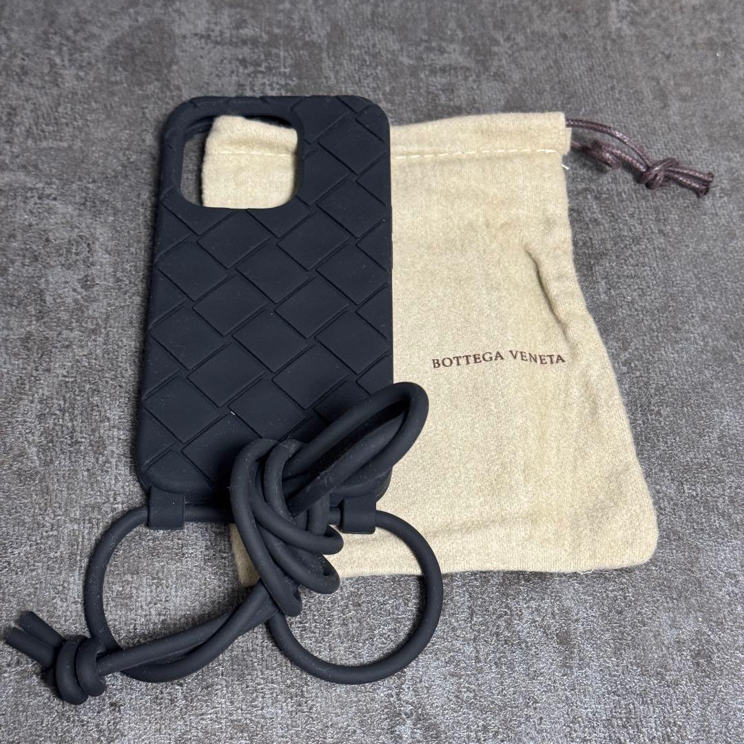 iPhone14 pro ケース Bottega ブラック 黒 ストラップ