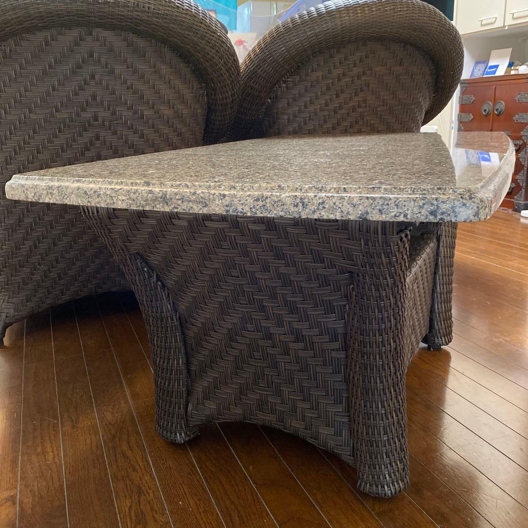 【美品】御影石（花崗岩）天板のセンターテーブル　コストコ　リゾートホテル風