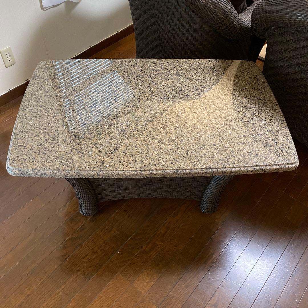 【美品】御影石（花崗岩）天板のセンターテーブル　コストコ　リゾートホテル風