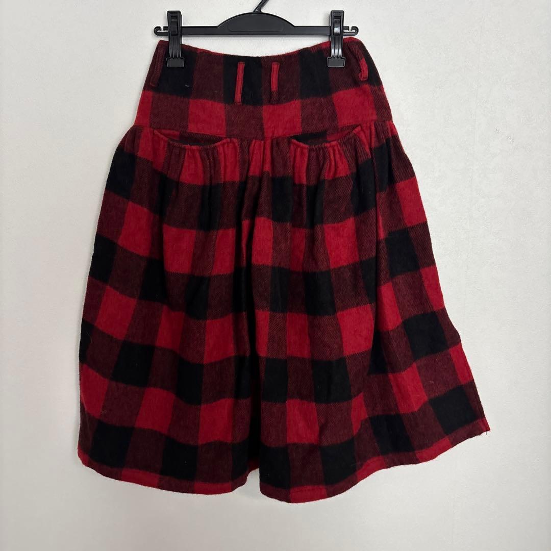 KAPITAL レッドブラックチェック ガウチョパンツ