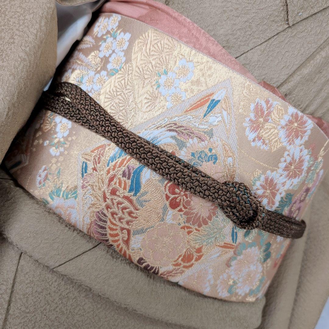 色無地　着物　フルセット　正絹　シンプル　着物美品　D2