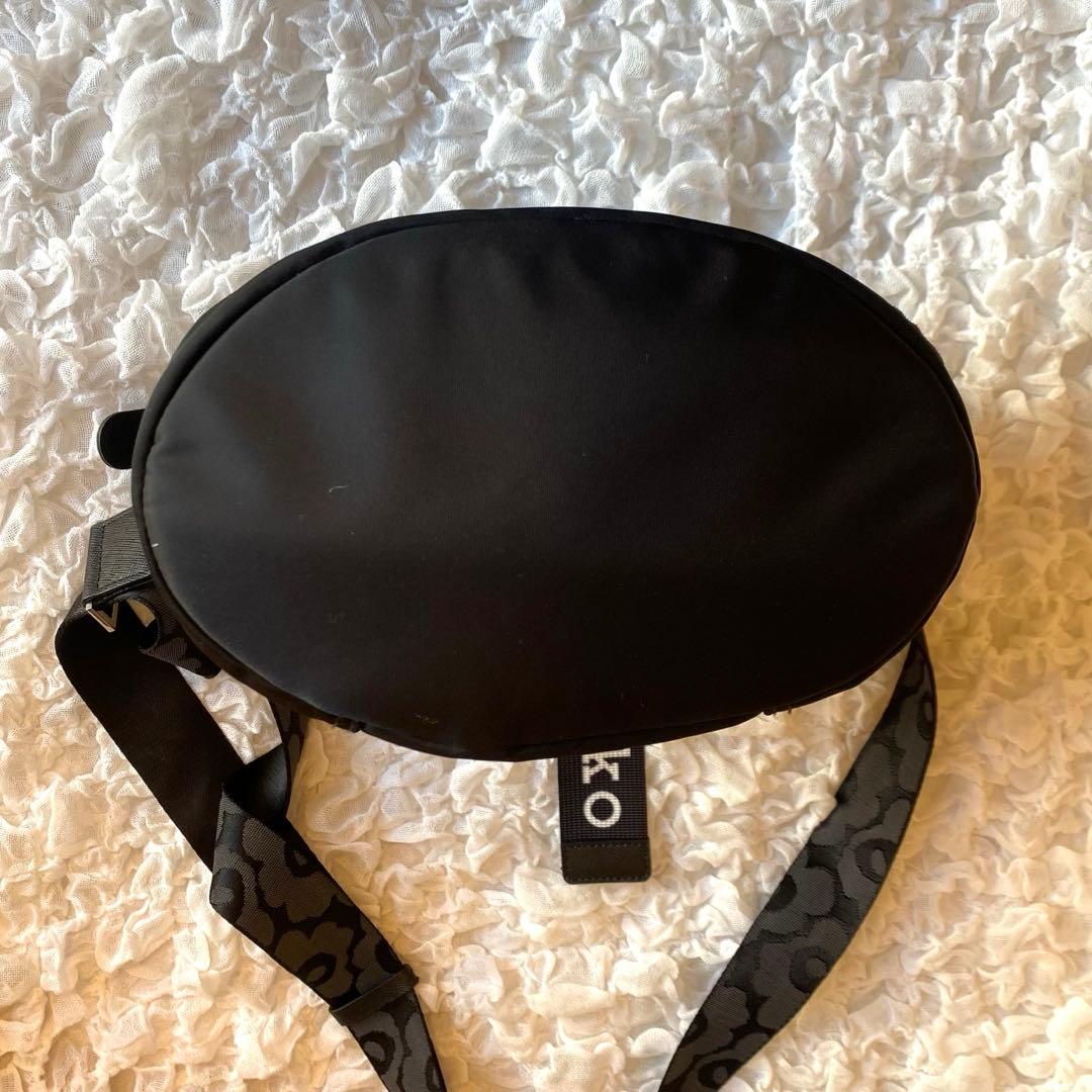 marimekko マリメッコ ショルダーバッグ ロゴ ウニッコ ブラック　黒