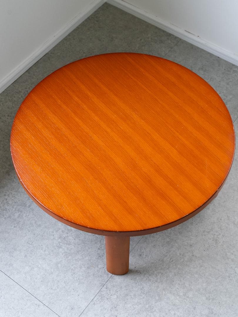 フクダクラフト　90年代 天然木円卓　折りたたみ　モダン ラウンド ローテーブル
