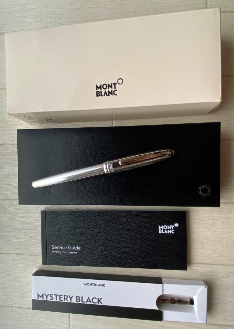 超美品 モンブラン キャップ式 ソリティアシルバーファイバー925ローラーボール