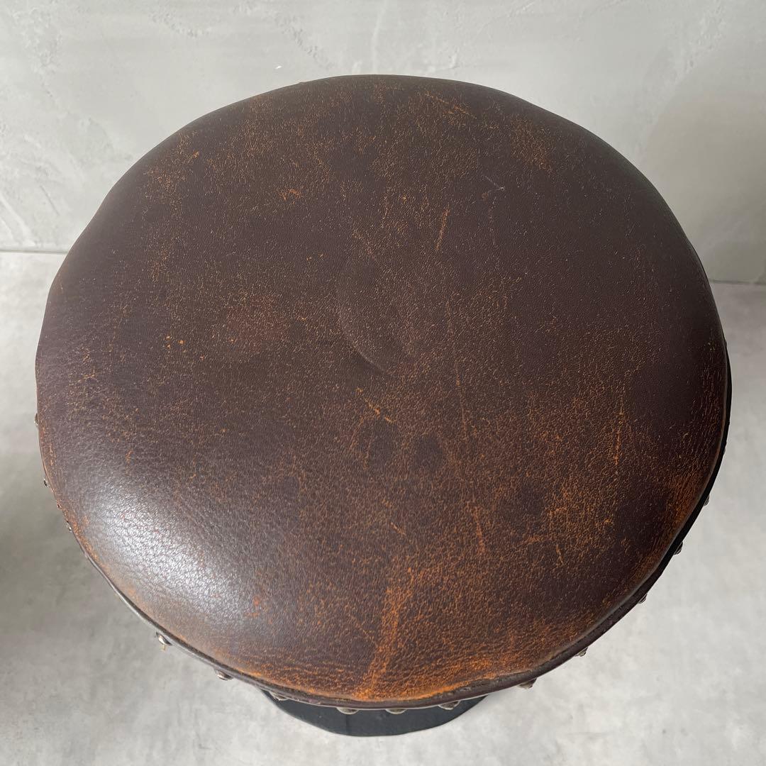 木製　木彫り　アフリカ　スツール　ガーゴイル　丸椅子　ヴィンテージ　民芸