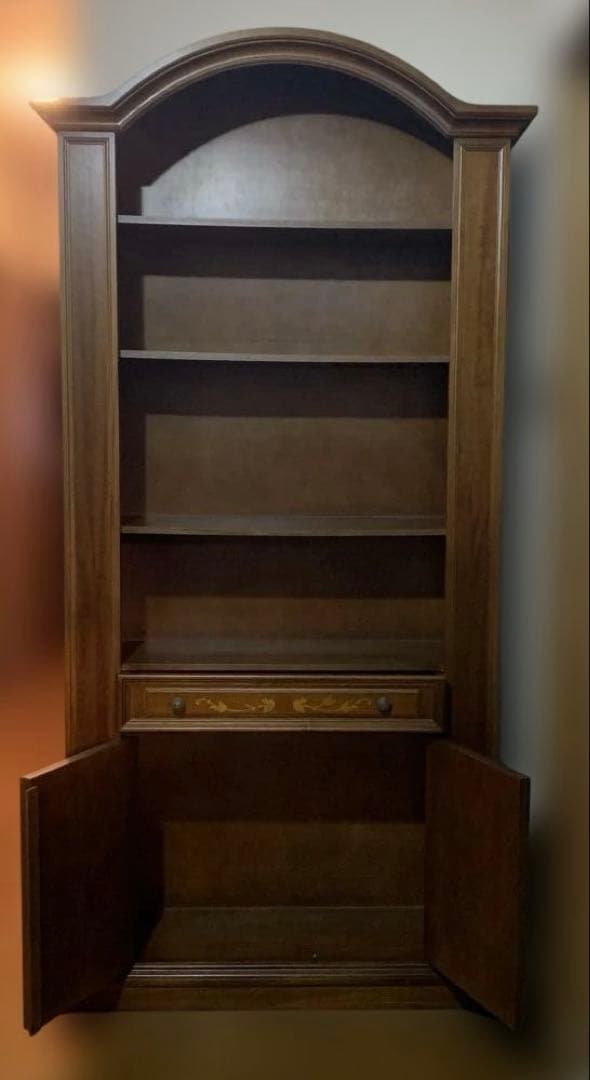 【昭和レトロ】ブックシェルフ 飾り棚 本棚 ダークブラウン