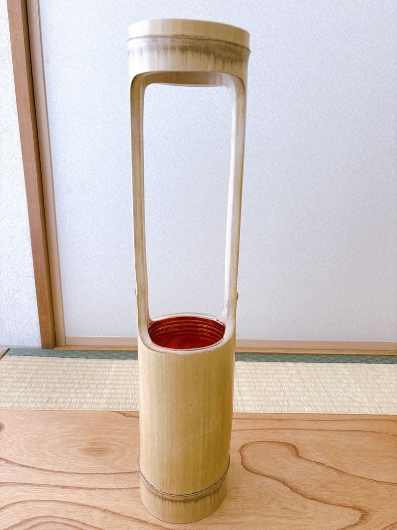 84 美品　根なし　一重切り　一重切　竹花入れ華道具　池坊