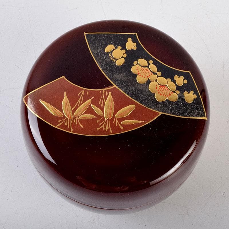 茶道具　雅康作　松竹梅蒔絵　平棗　共布共箱　V　8818