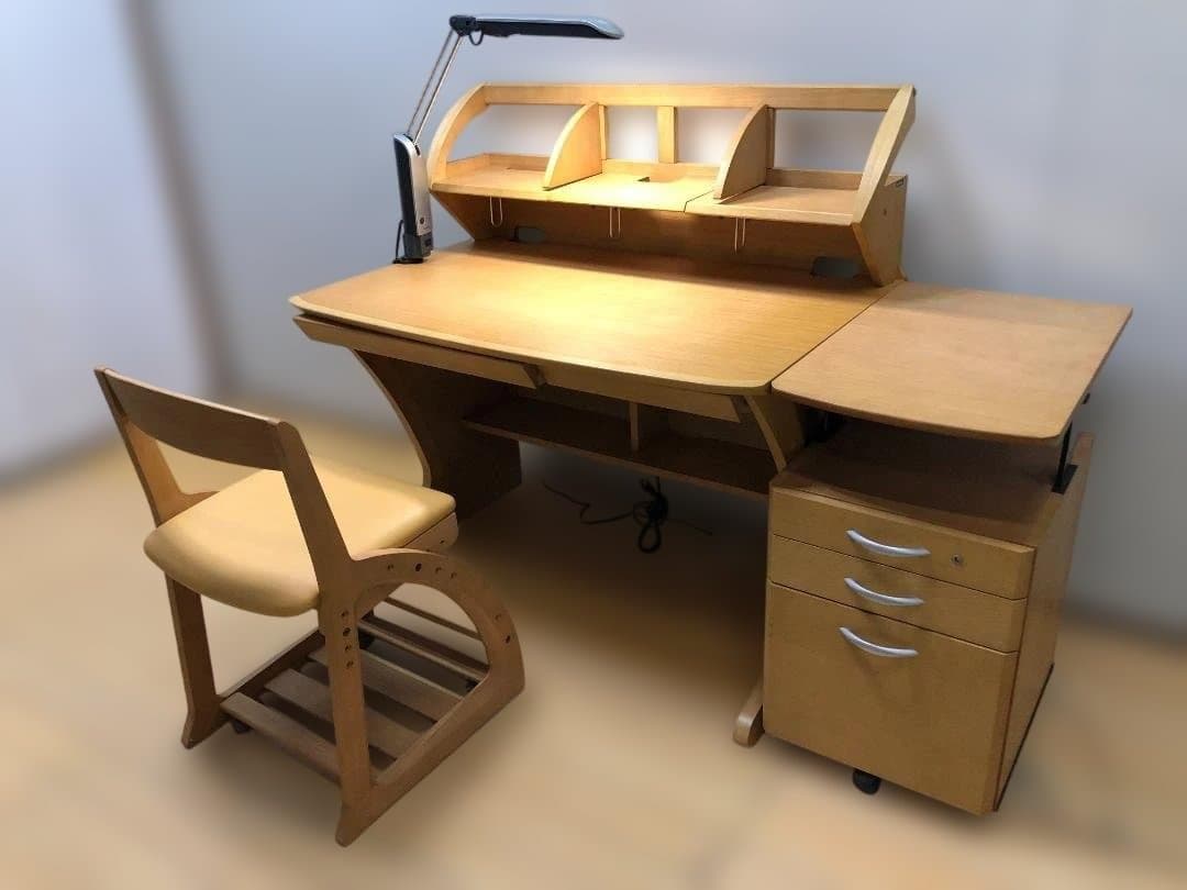 ②袖机　送料無料 カリモク 学習机4点セット ナチュラル 勉強机　88321