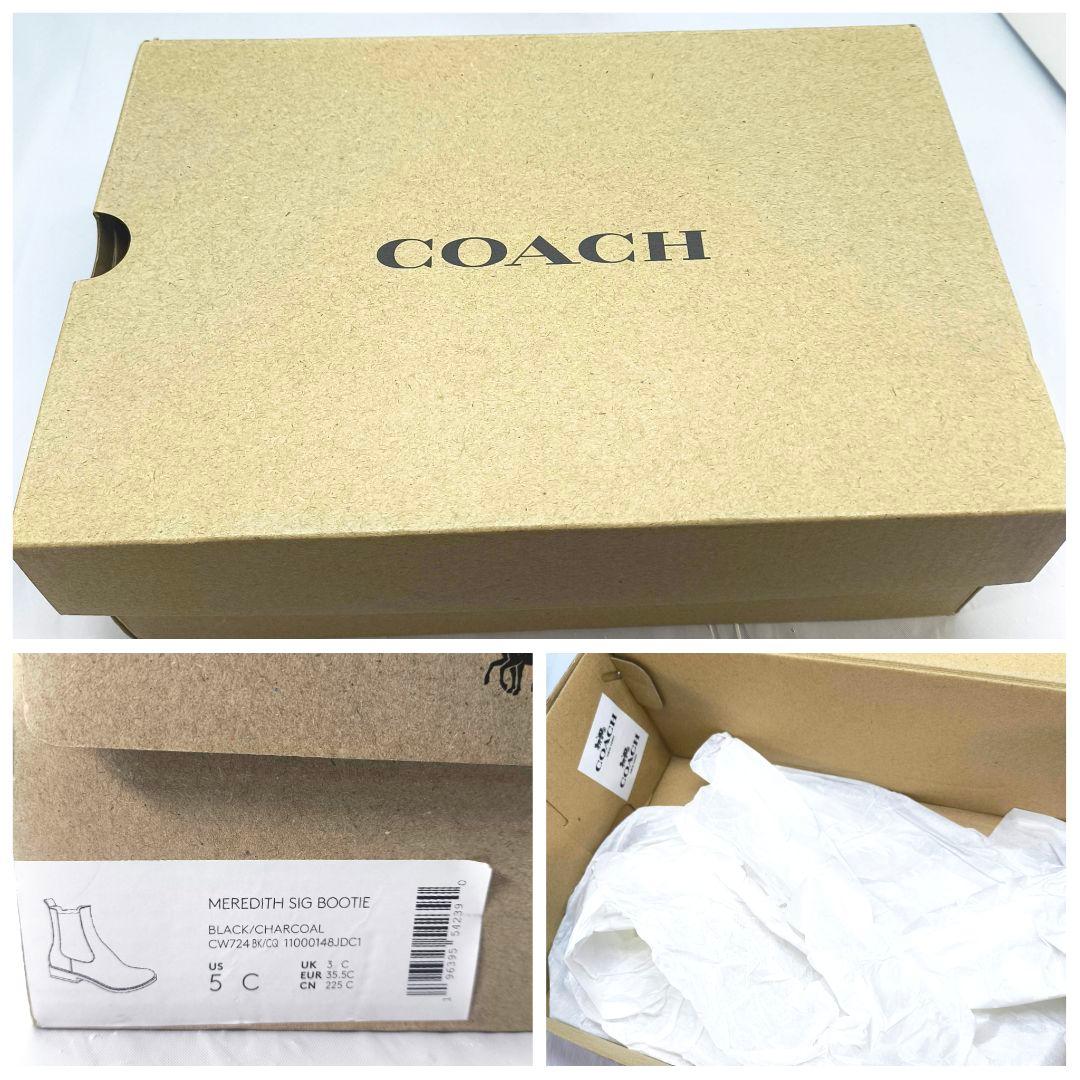 新品 コーチ ショートブーツ シグネチャー cマーク サイドゴアブーツ