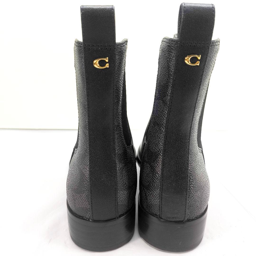 新品 コーチ ショートブーツ シグネチャー cマーク サイドゴアブーツ