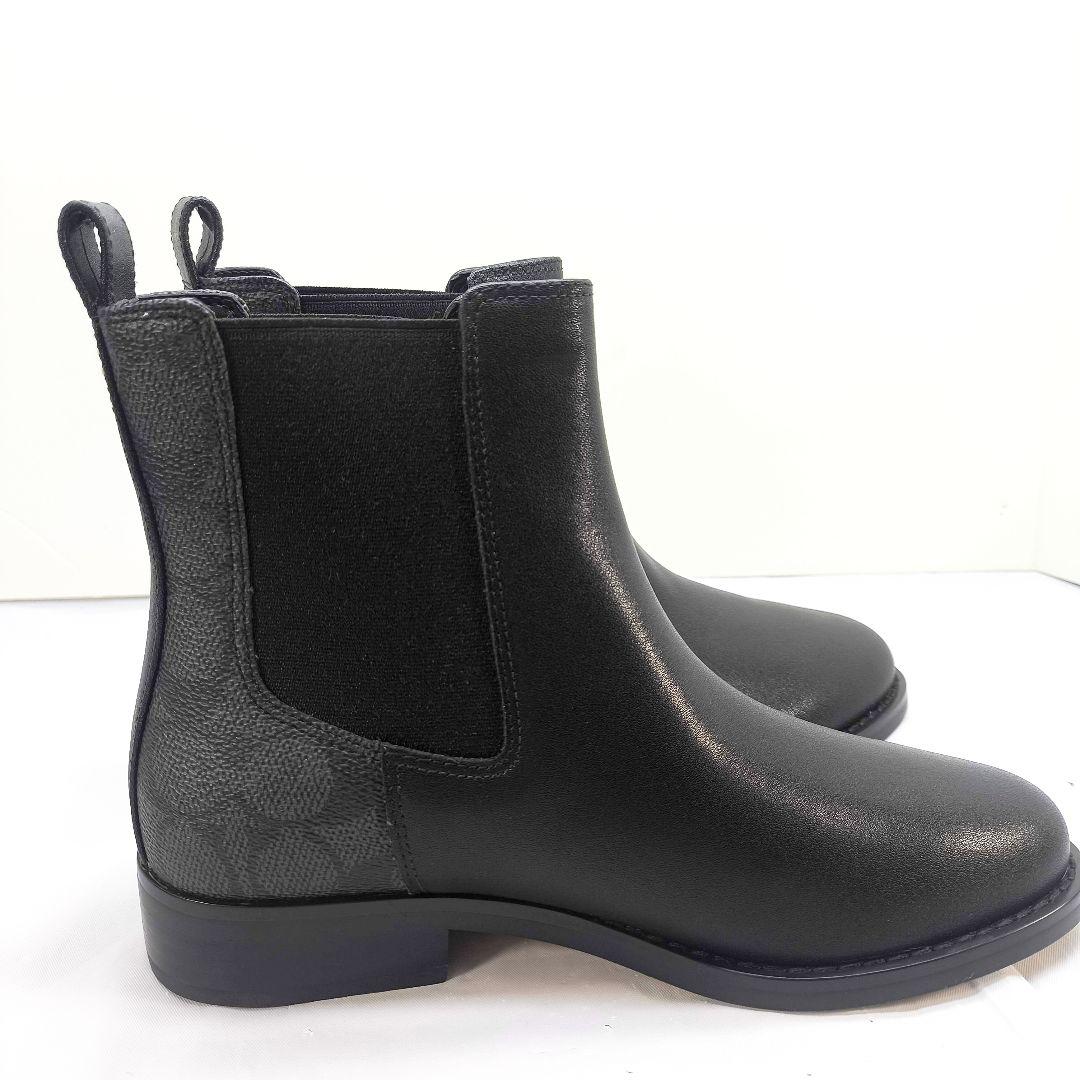 新品 コーチ ショートブーツ シグネチャー cマーク サイドゴアブーツ