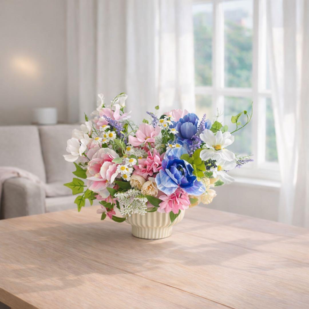 【光触媒フラワー】春の息吹を感じる チューリップのアレンジメント 退職祝い